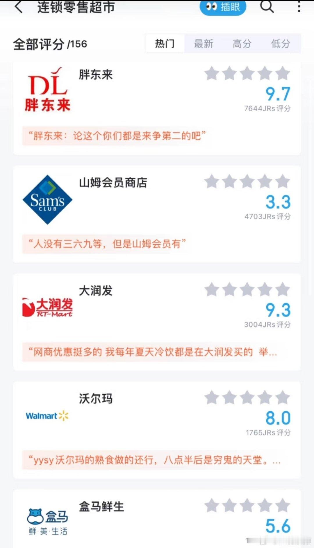 连锁零售超市，山姆评分这么低？[思考] ​​​