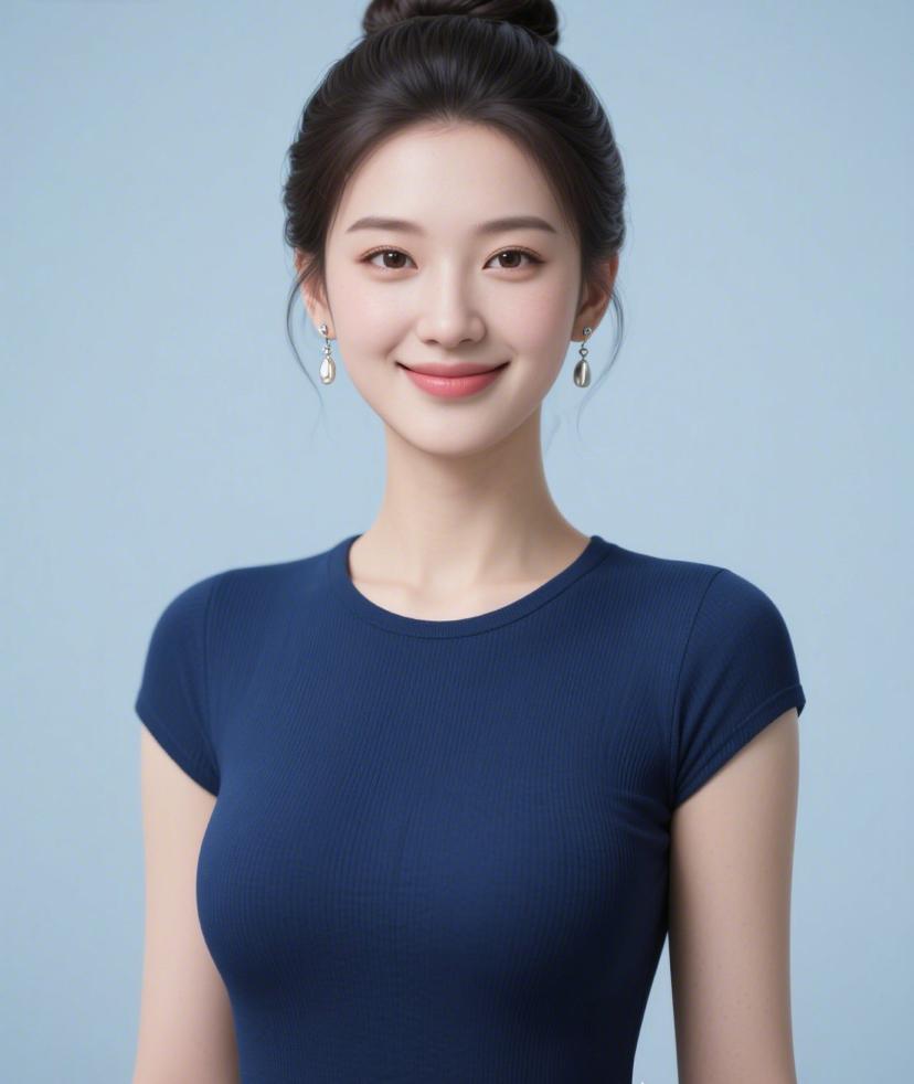 温柔微笑，简约蓝调，优雅气质，时尚穿搭
我觉得好看就行，其他人的看法都放一边吧[