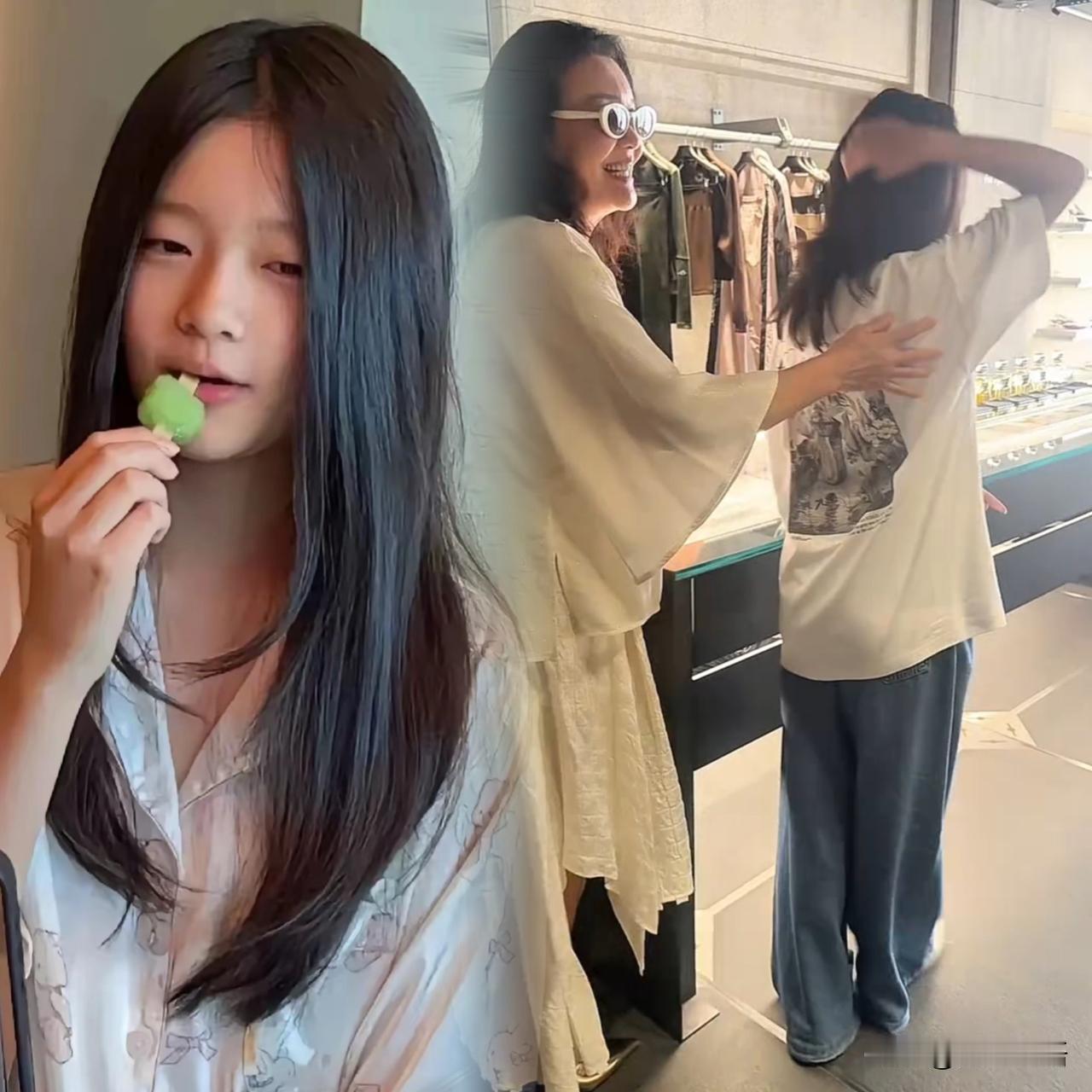 兰姐和小玥儿在三里屯逛街，兰姐和孙女在一起开心的合不拢嘴⋯

原来玥儿已经回北京
