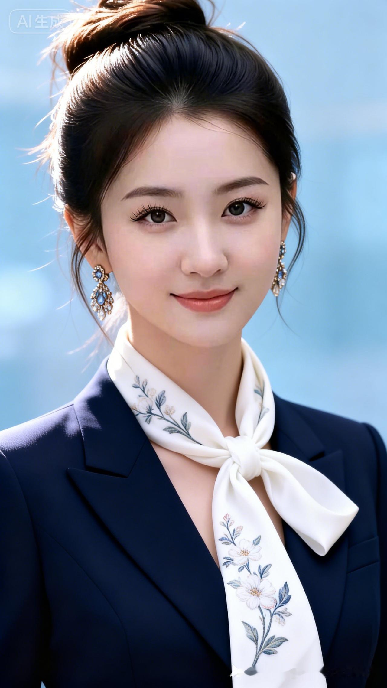 优雅职场风，精致妆容，自信微笑，职场女性魅力十足！