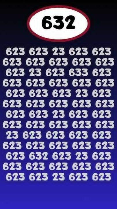 在这满满当当的数字方阵里，“623” 频繁出现。而独特的“632” 就隐匿其中。