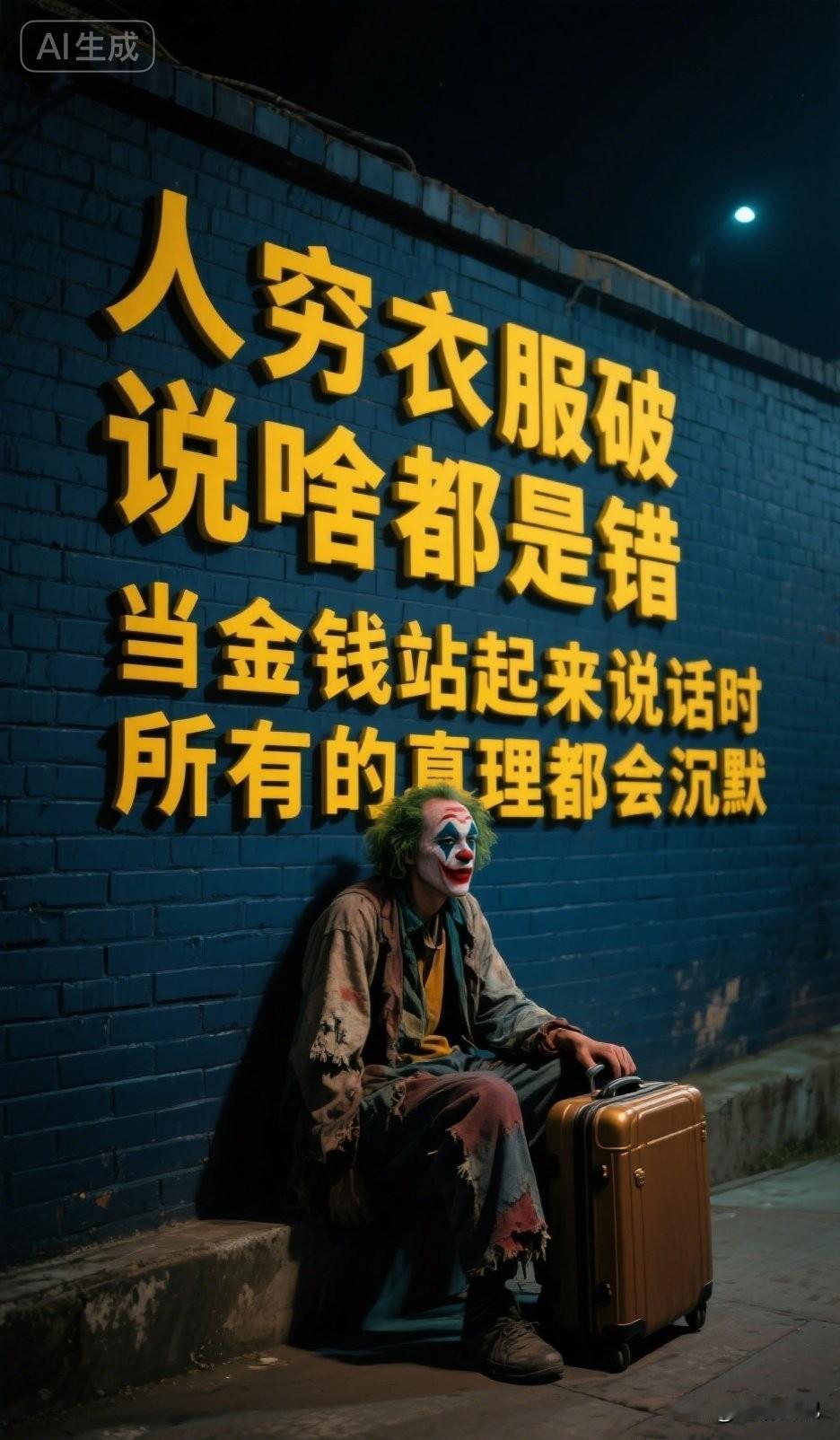 非常精辟的一段话: “只要你足够穷，别人对你的态度都无比真实，说你，骂你，教育你