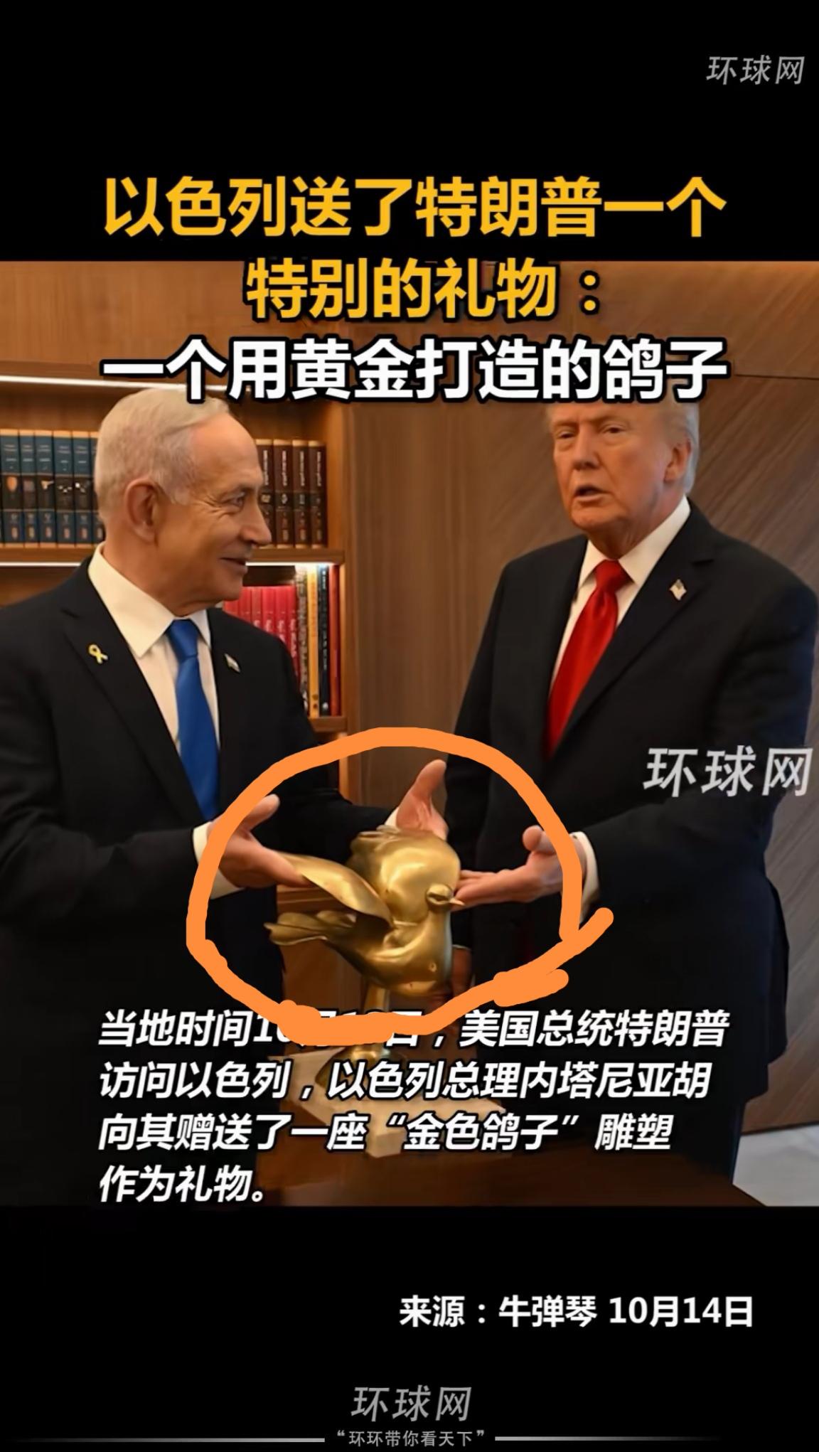 和平鸽🕊是什么颜色的？

有人给出自己的答案：“金色的，还必须是纯金的。”
