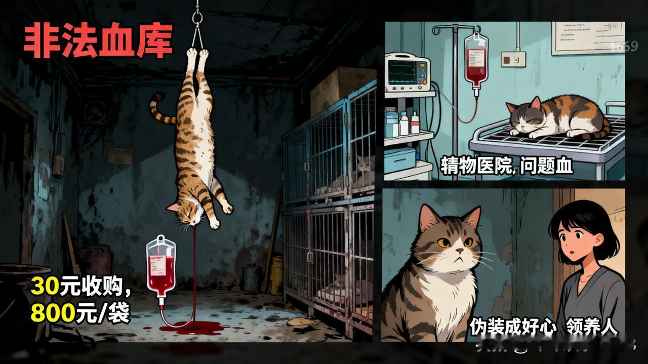 太残忍了！网友爆料广州一动物血库，以三十元左右的低价收购流浪猫，每只猫抽取三四袋