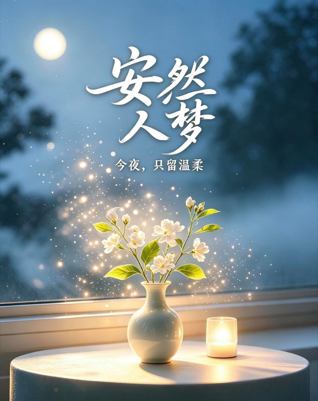 晚安 夜色温柔，万物归静。奔波了一整天，暂且放下心中的焦虑与思虑，暂停匆忙的脚步