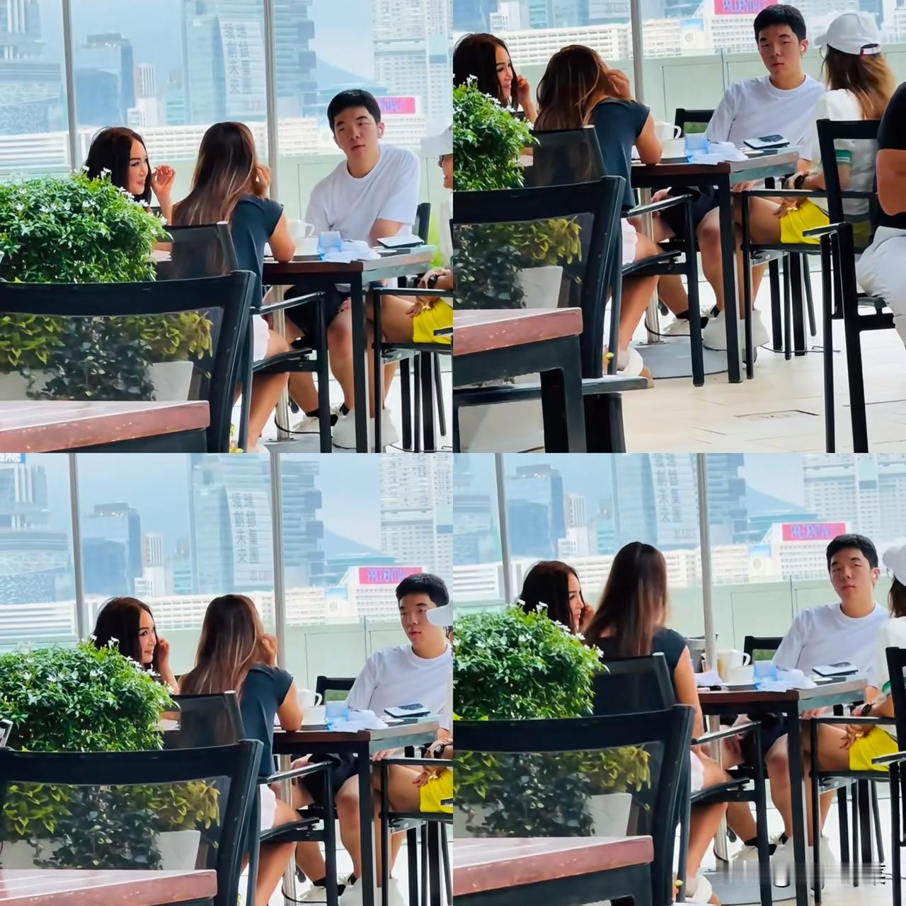 59岁温碧霞带15岁儿子与好友聚餐！网友吃饭偶遇温碧霞，继子何国伦居然这么大了，
