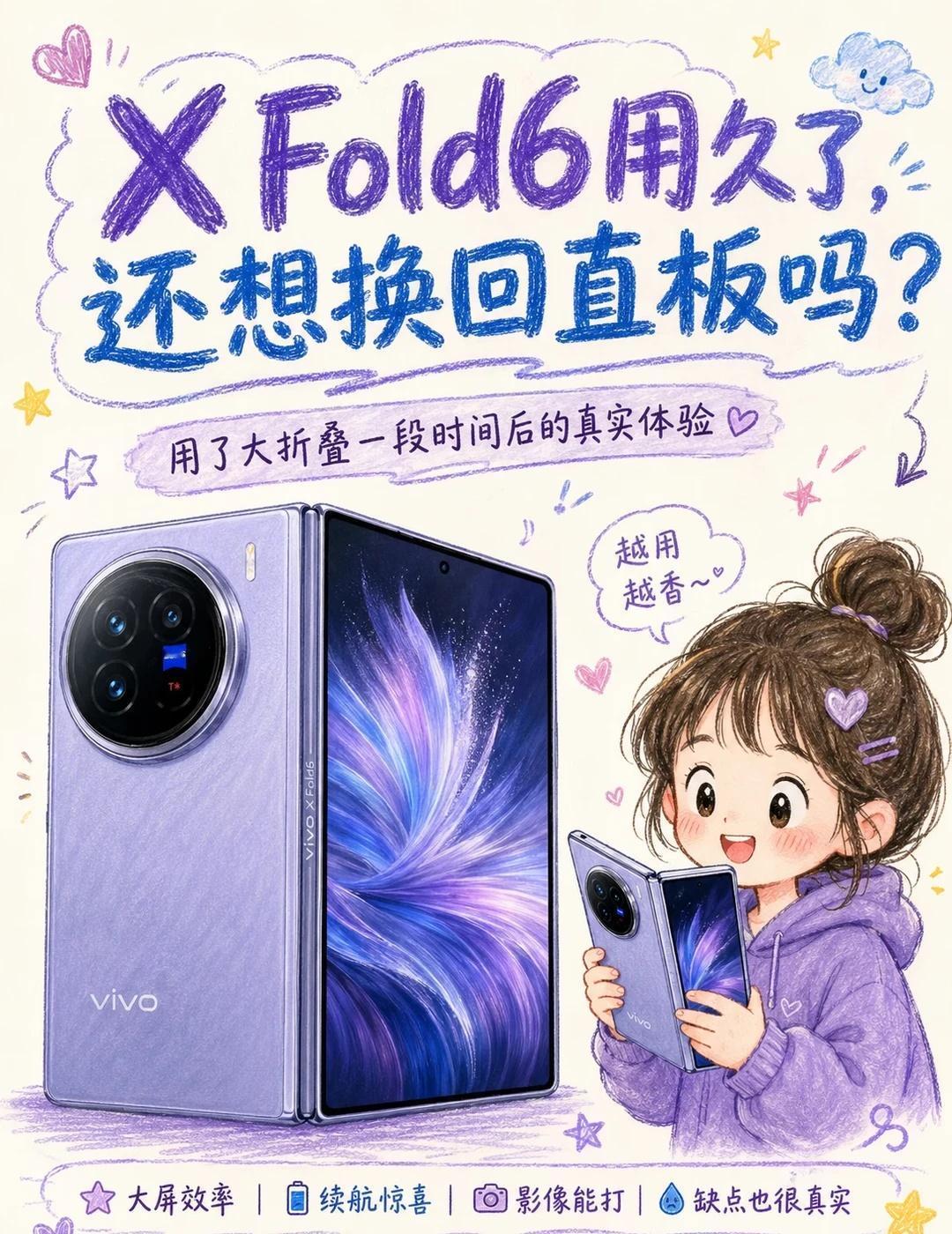 X Fold6用久了，还想换回直板吗？📱
刚拿到大折叠时觉得“屏幕真大”，但真