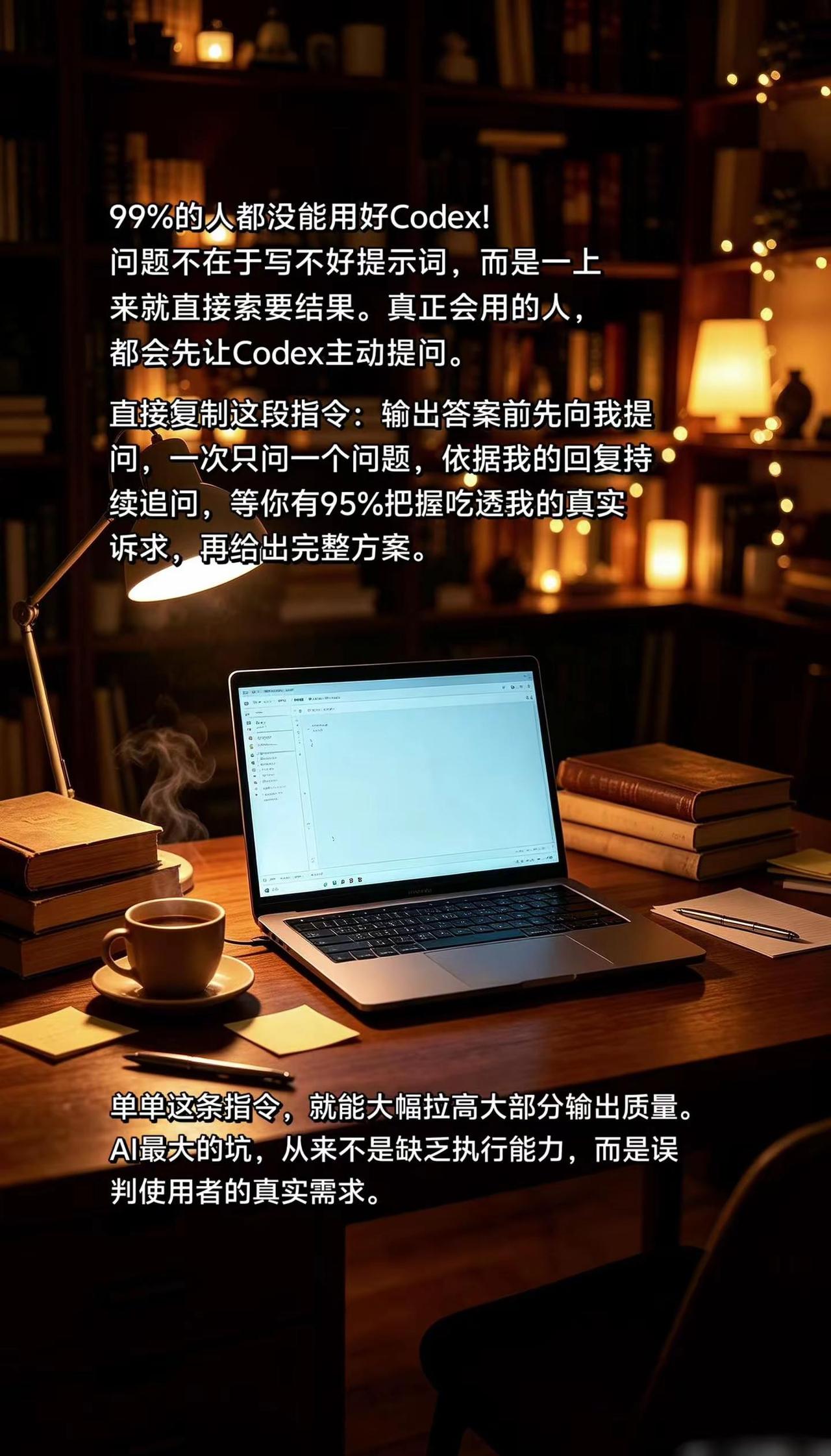 不要让你的codex太笨。AI最大的坑，从来不是缺乏执行能力，而是误判使用者的真
