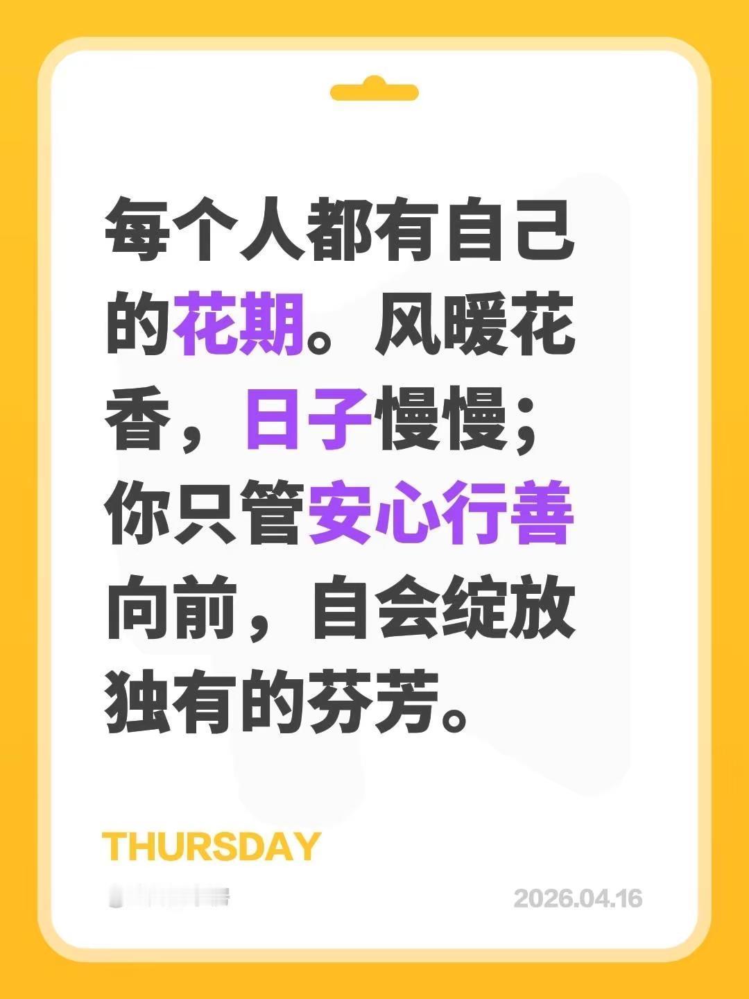 蓝光心里话……我评论了@深圳老余哥 的作品：每个人都有自己的花期。风暖花香，日子