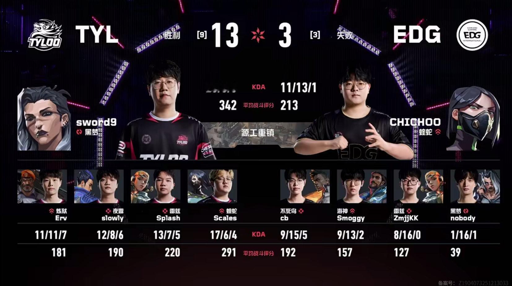 TYL启点赛再战EDG 2026VCTCN启点赛第一小局真的是全面碾压了，EDG