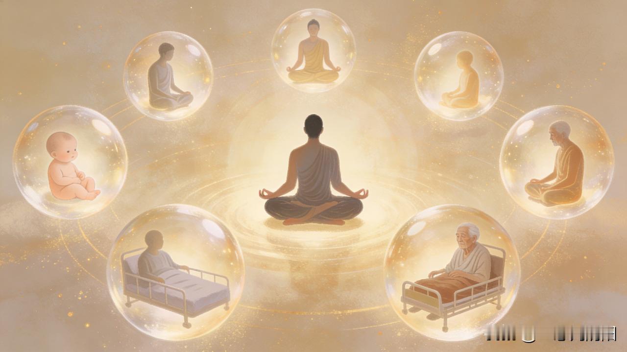 今天在静坐的时候突然一瞬！所悟出的人生智慧～
我看见每个人从出生到老死都是一模一