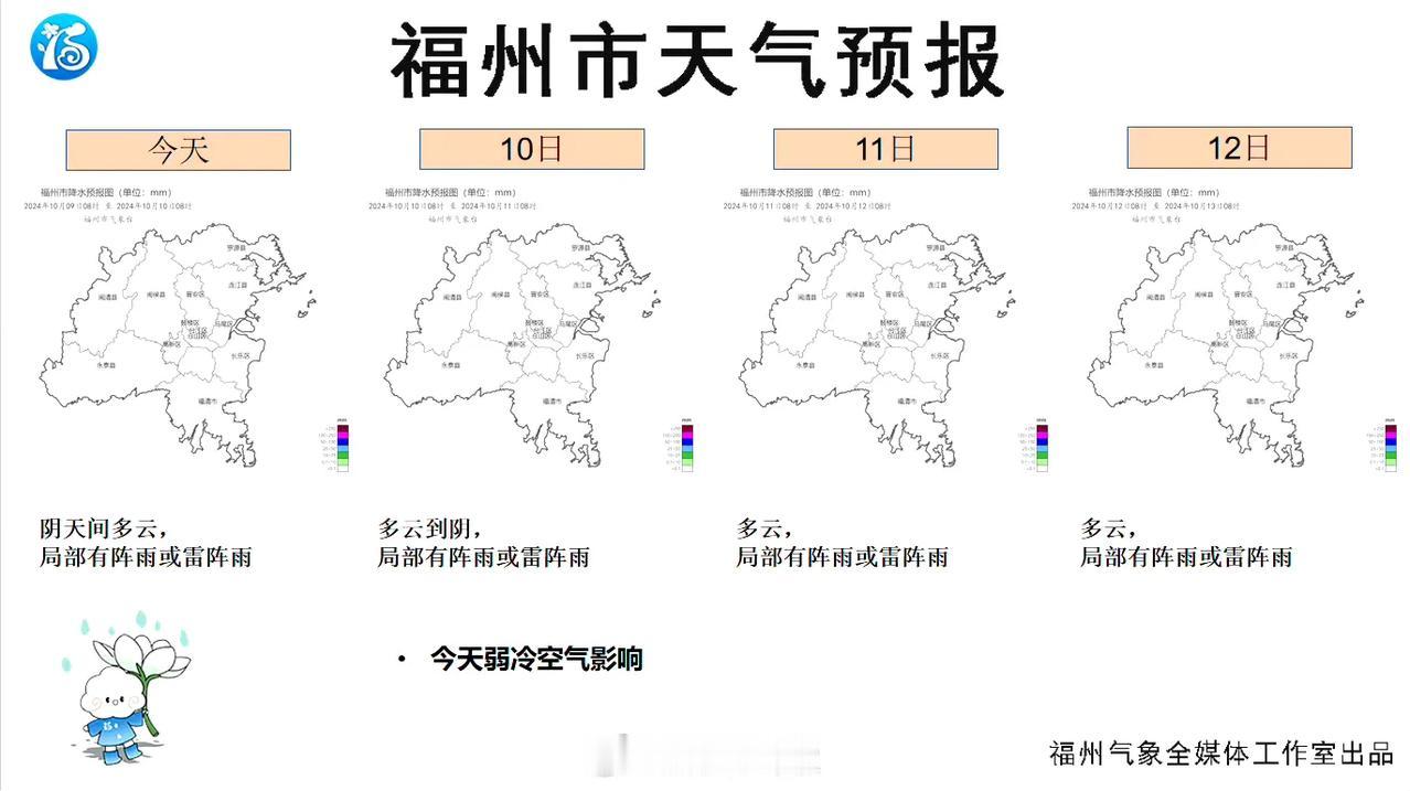福州近期转多云天气为主

由于冷空气与台风影响，国庆假期至今，福州雨日较多，阴雨