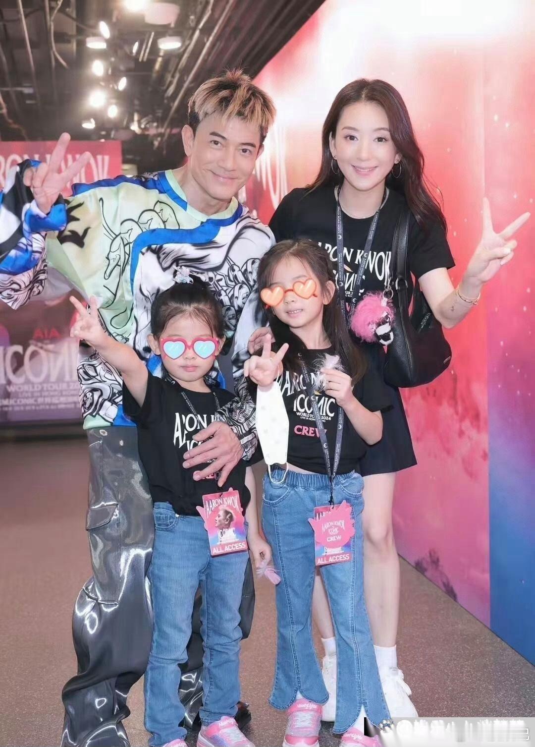郭富城和方媛的大女儿六岁就快到妈妈肩膀了，将来长到一米六五应该没问题 