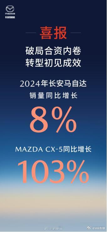 长安马自达是为数不多的，在2024年还能销量同比去年增加的合资品牌了…… 