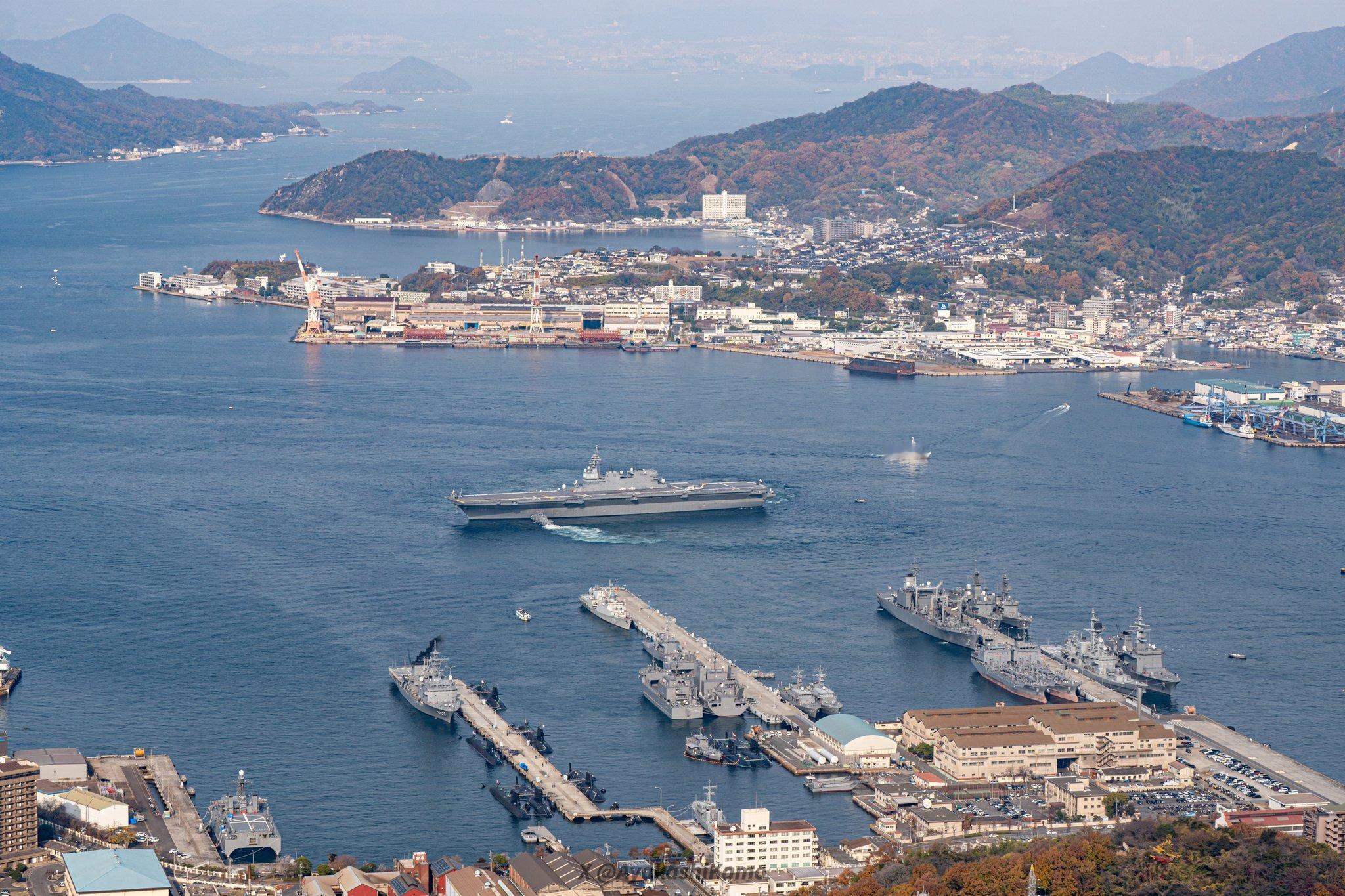 辽宁舰沿琉球群岛北上 12月8日，日本海上自卫队加贺号航母从吴港出发，准备出海跟