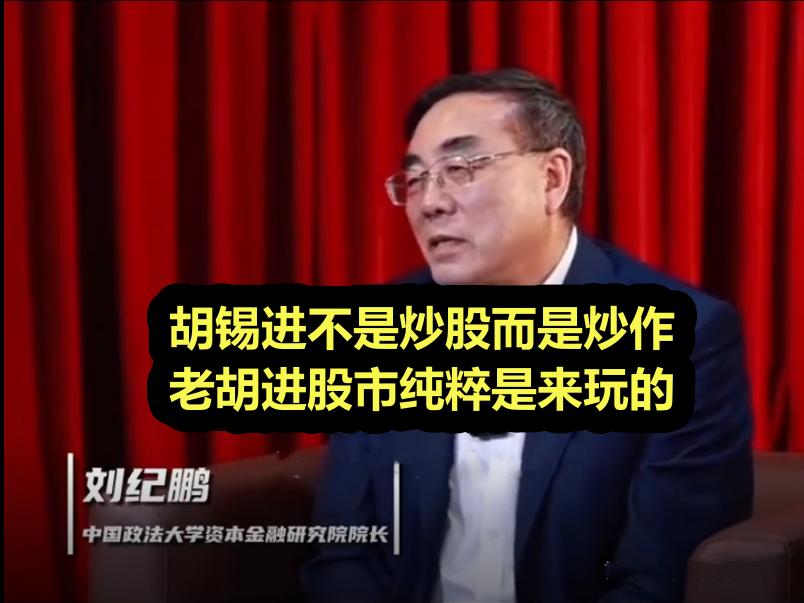 胡锡进是炒作式炒股！名校教授称老胡进股市只是玩 此前当面嫌弃
国内一位知名高校金