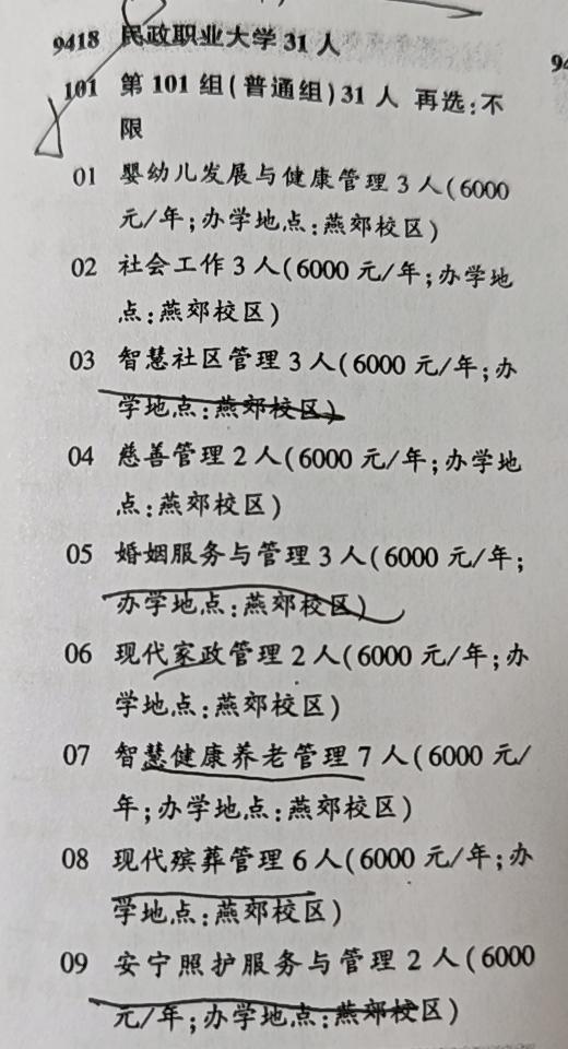 民政职业大学民政职业大学2026年面向河南省历史类101组，共投放7个招生专业，