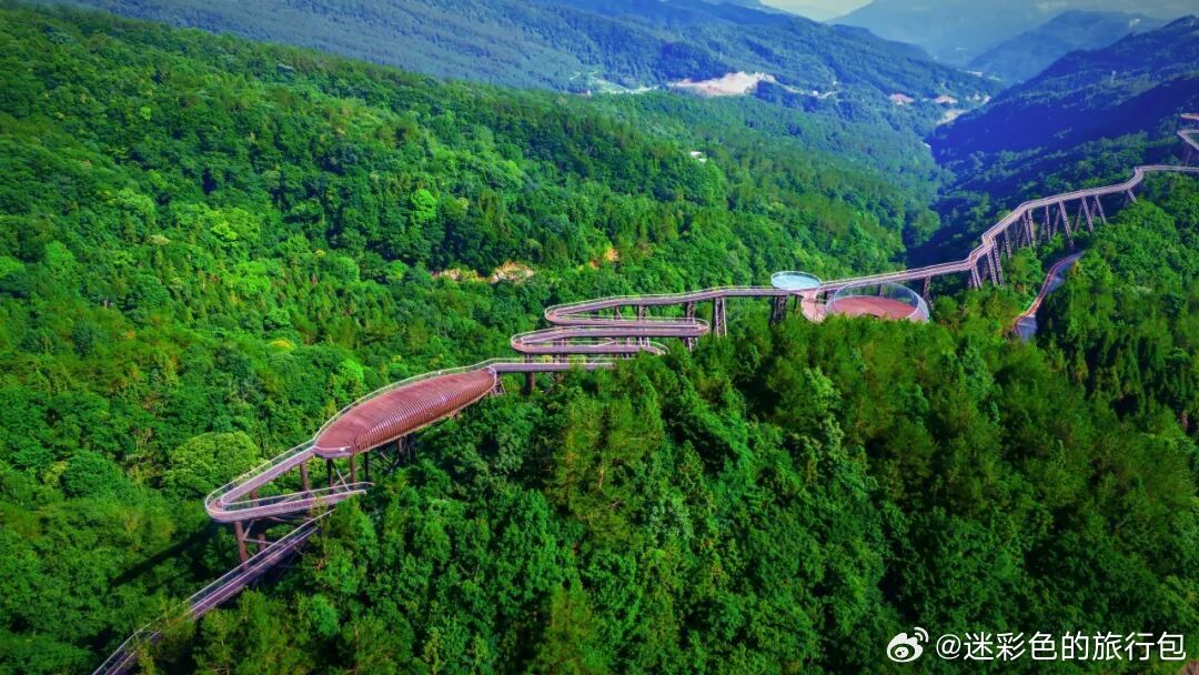 躲进大巴山里 21℃的宣汉月亮坪太舒服了。白天走树冠云廊逛森林，冲树荫下的山泉漂