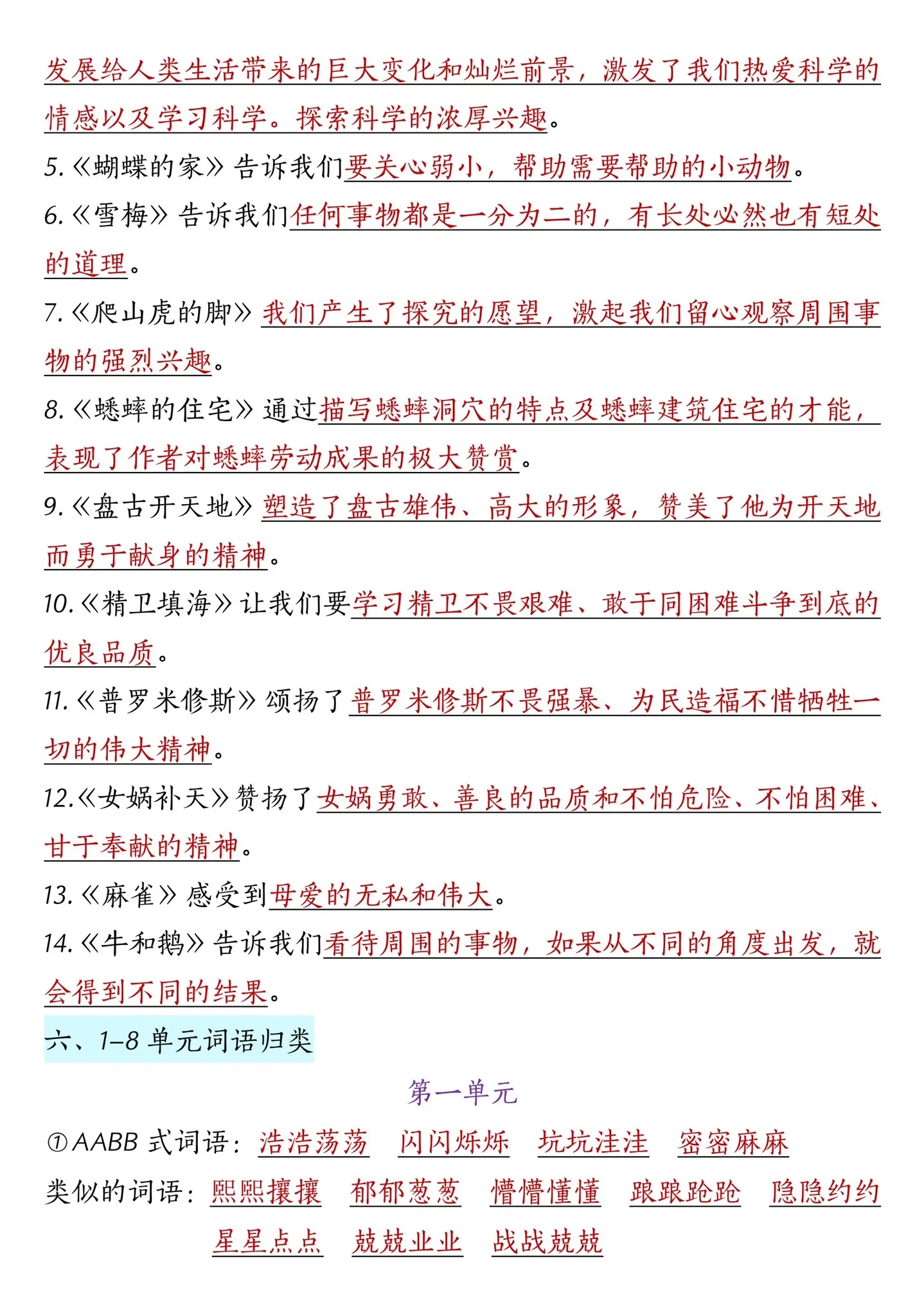 四年级上册语文全册重要知识点总结‼️。四年级上册语文全册重要知识点总结...