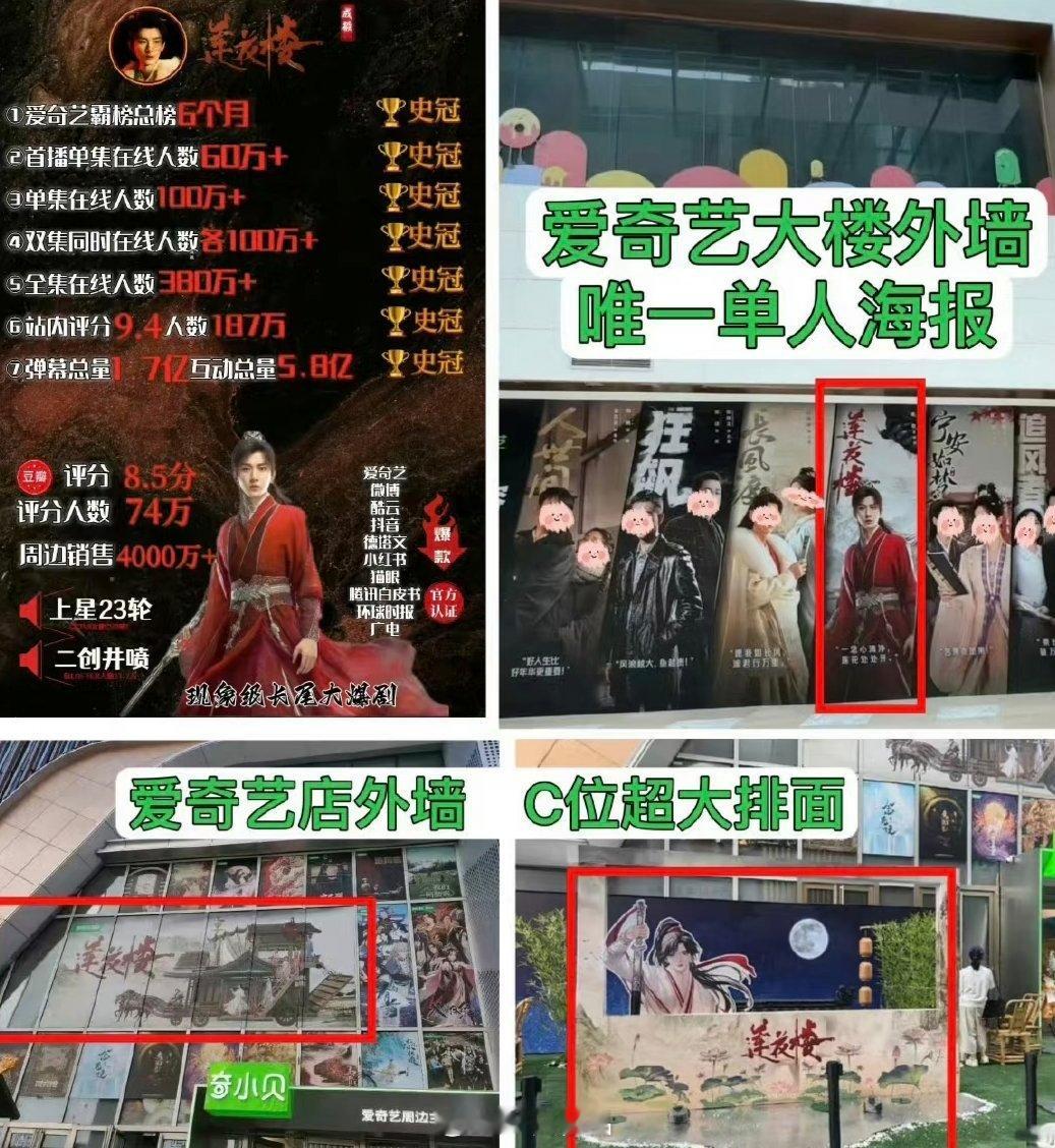 莲花楼是爱奇艺唯一没有固屏的破万剧，讨论其他剧真的不要带莲花楼啦，莲花楼破万有多