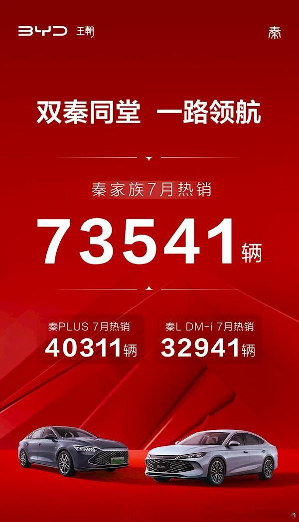 比亚迪秦L DM-i 7月销量简直爆卖了，一共32941辆，再加上秦plus，一