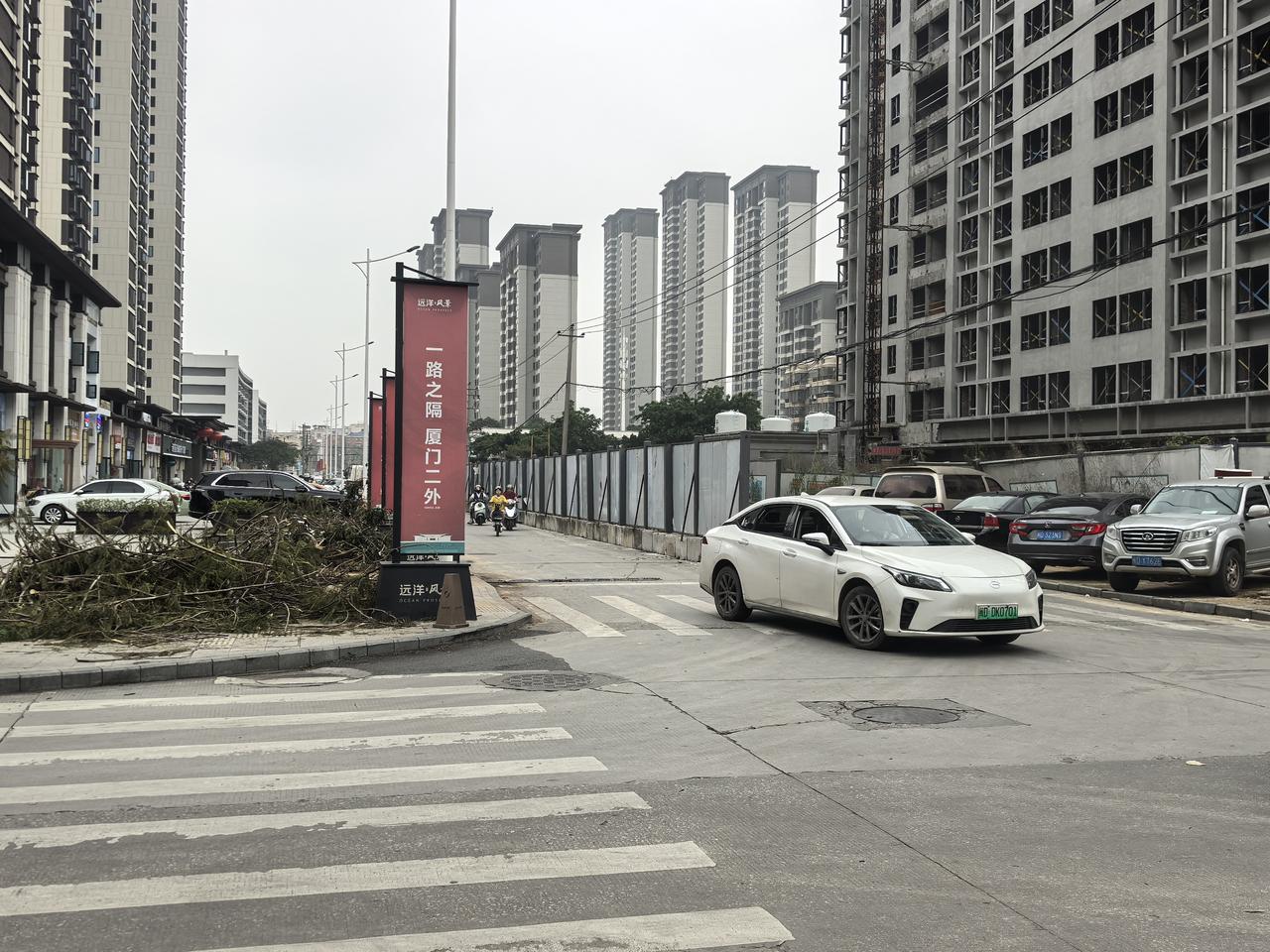 喜大普奔。。。同安区城南片区的霞煌路改造终于是开始动工了！
只是可惜了两排凤凰树