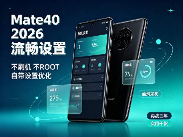 我把Mate40优化到丝滑如初，只靠2026这套设置，省下几千换机费