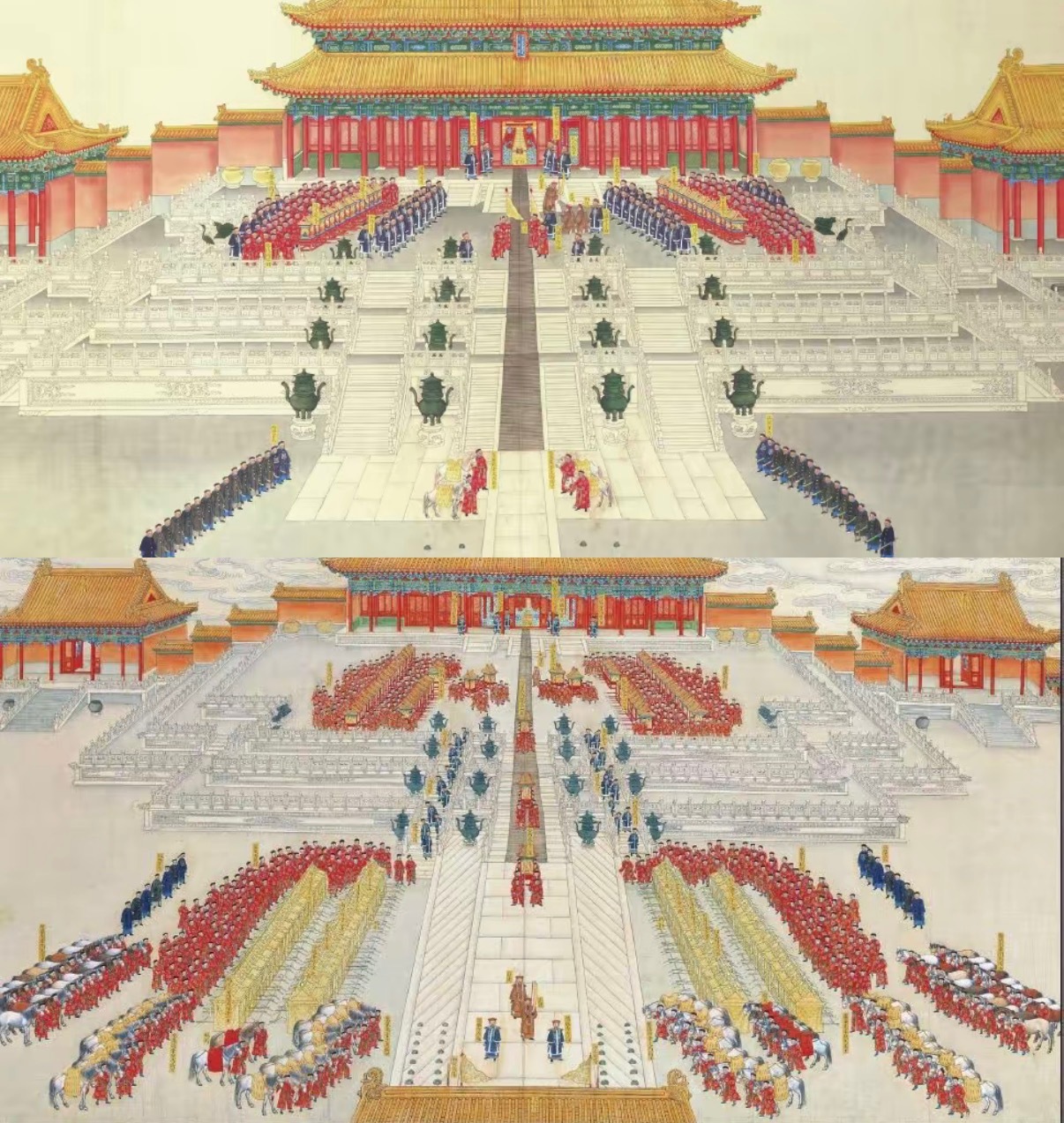 🔻图1: 特朗普纸糊凯旋门🔻图2: 慈禧彩棚太和门（光绪大婚）海外新鲜事热点