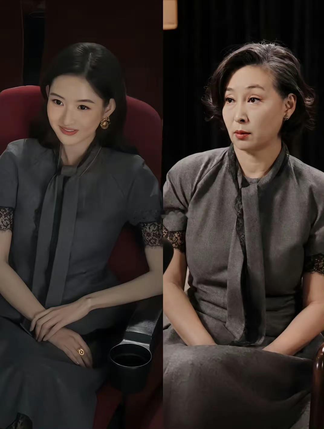 章泽天在采访何超琼时，意外发现她身穿的一条裙子，竟然和王玉雯此前穿过的是同款。