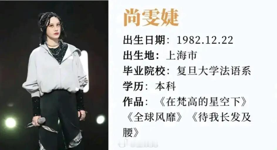 扒一扒浪姐尚雯婕与戚薇的学历！尚雯婕:复旦大学法语系，本科，会三国语言！作品:《