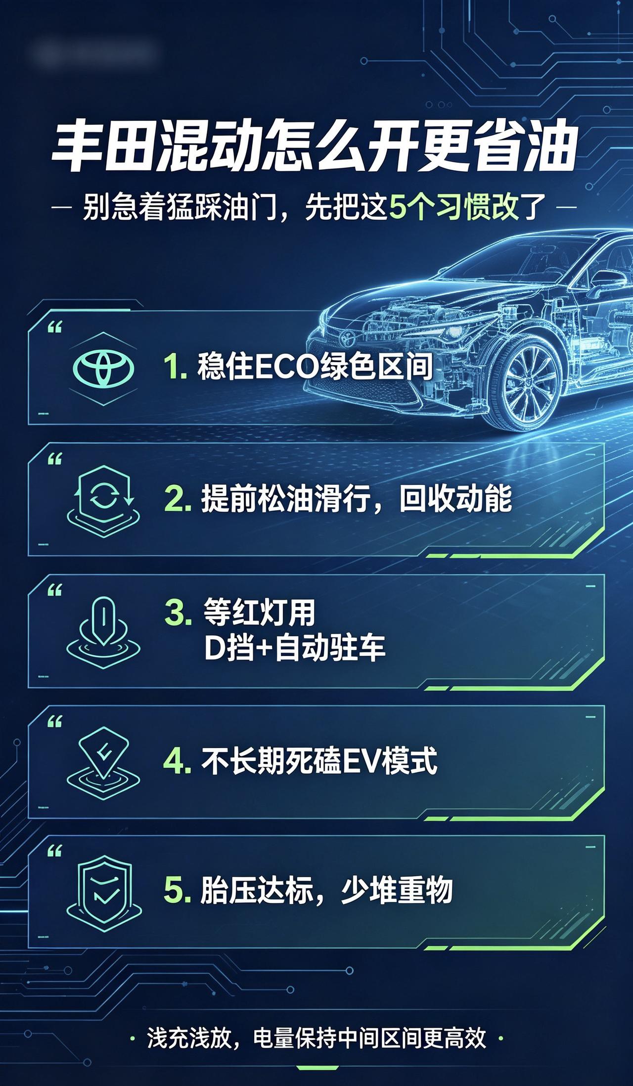 丰田混动怎么开更省油？丰田混动原理 混动小知识 混动汽车知识 混动车知识