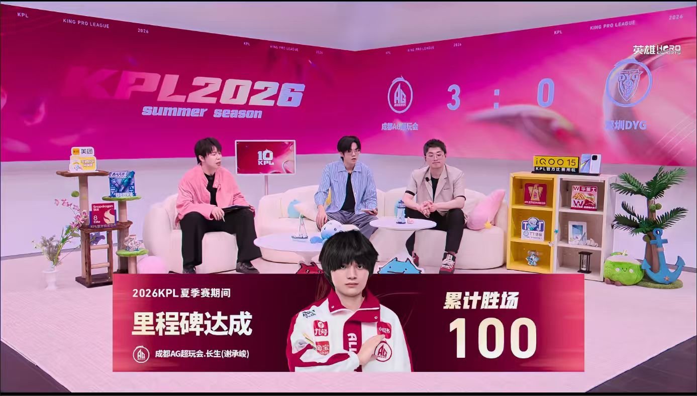 长生达成联赛100胜场少年锋芒，百胜加冕！恭喜长生达成联赛100胜场里程碑 