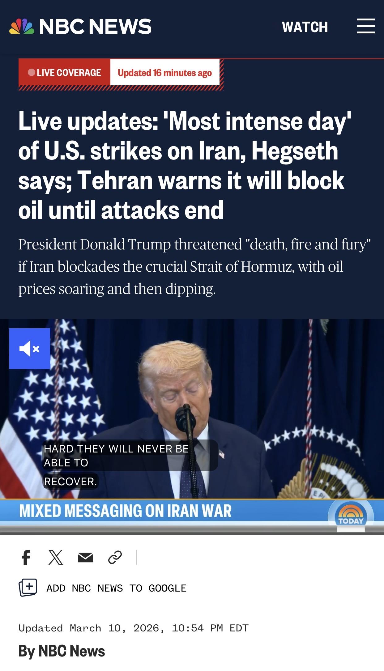 美媒：美军方称已“消灭”霍尔木兹海峡附近的16艘布雷艇

美国全国广播公司新闻(