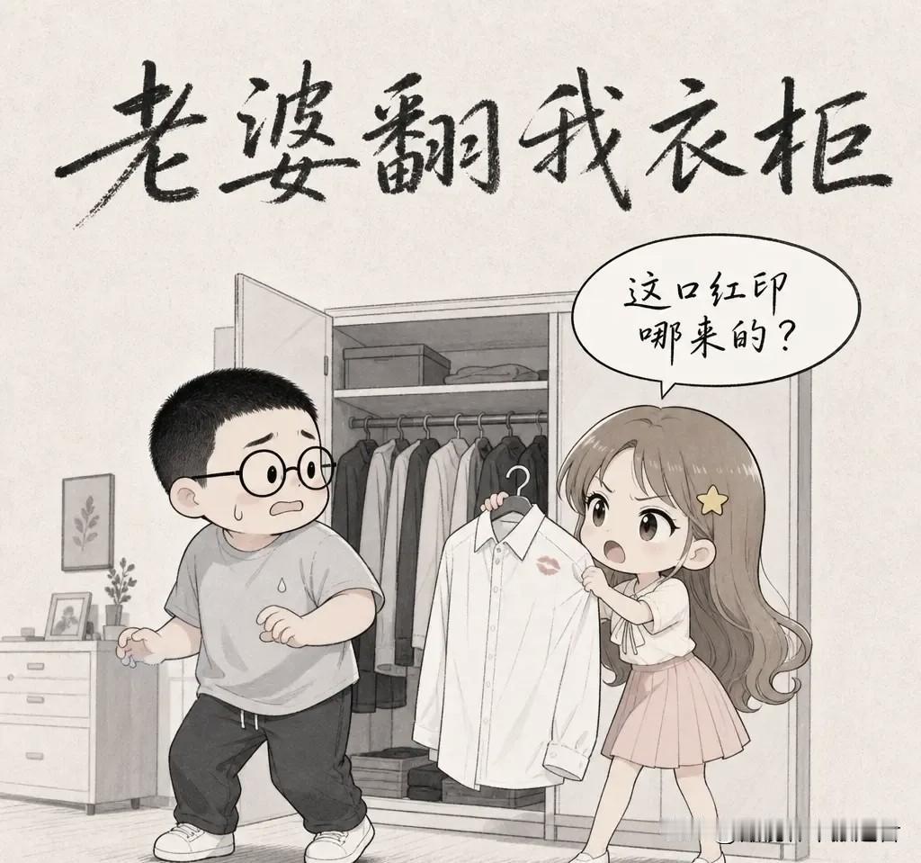 推荐好漫画：老婆翻我衣柜，突然举起一件衬衫：“这口红印哪来的？”我心一沉，撒腿就