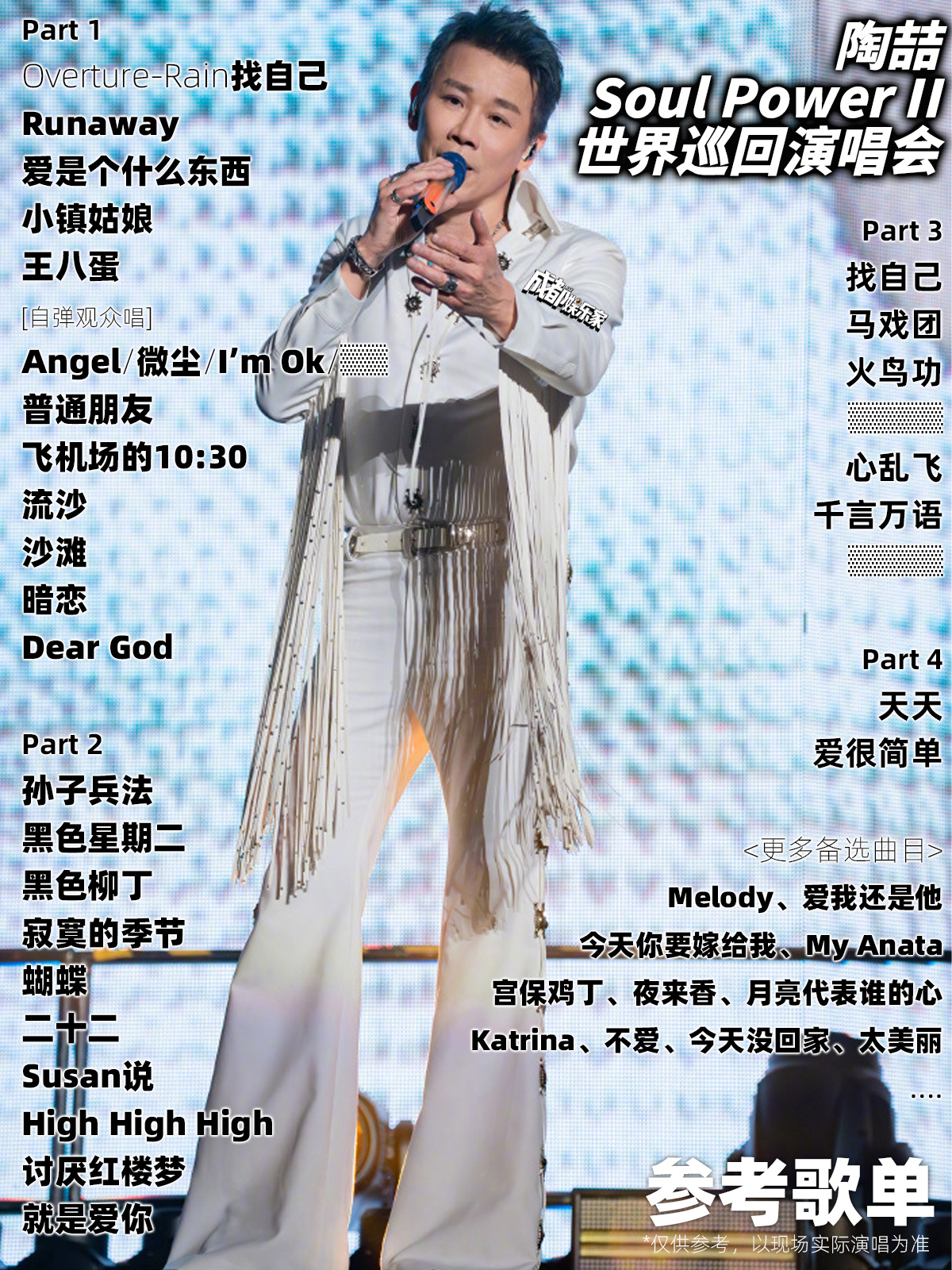Soul Power II 陶喆成都演唱会参考歌单👇🏻 ​​​