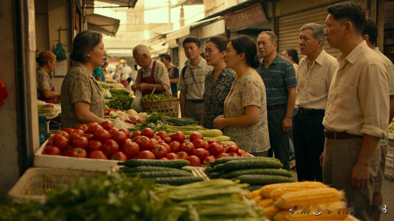 菜市场里突然响起的争吵声，让周围挑菜的人都停下了脚步。一位姑娘指着刚处理好的活鱼