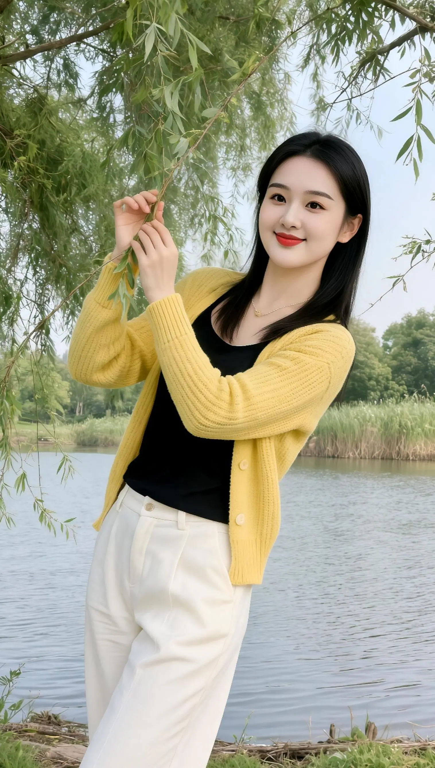 AI湖畔生活照 ai创作