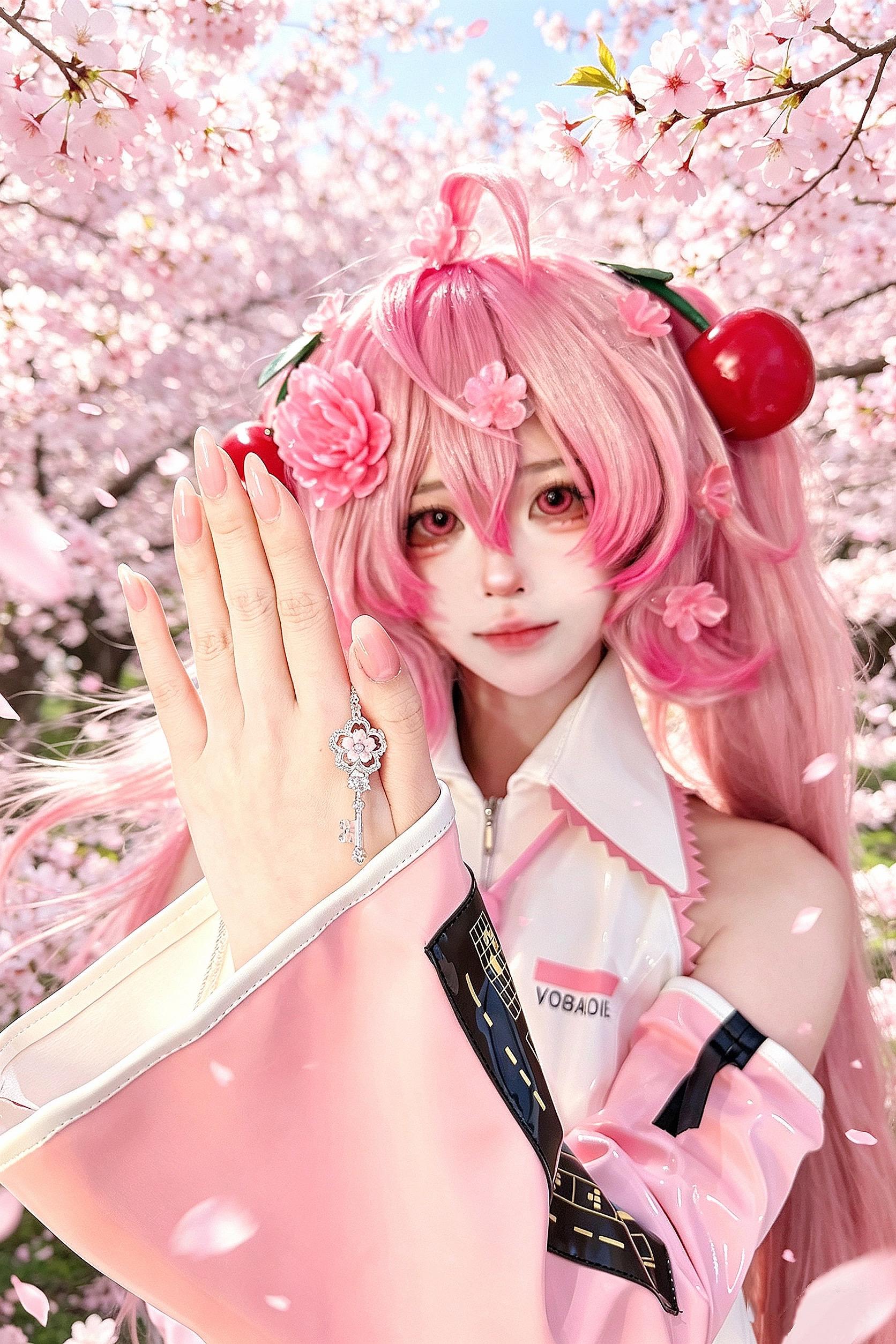樱初音和樱花钥匙项链最配了