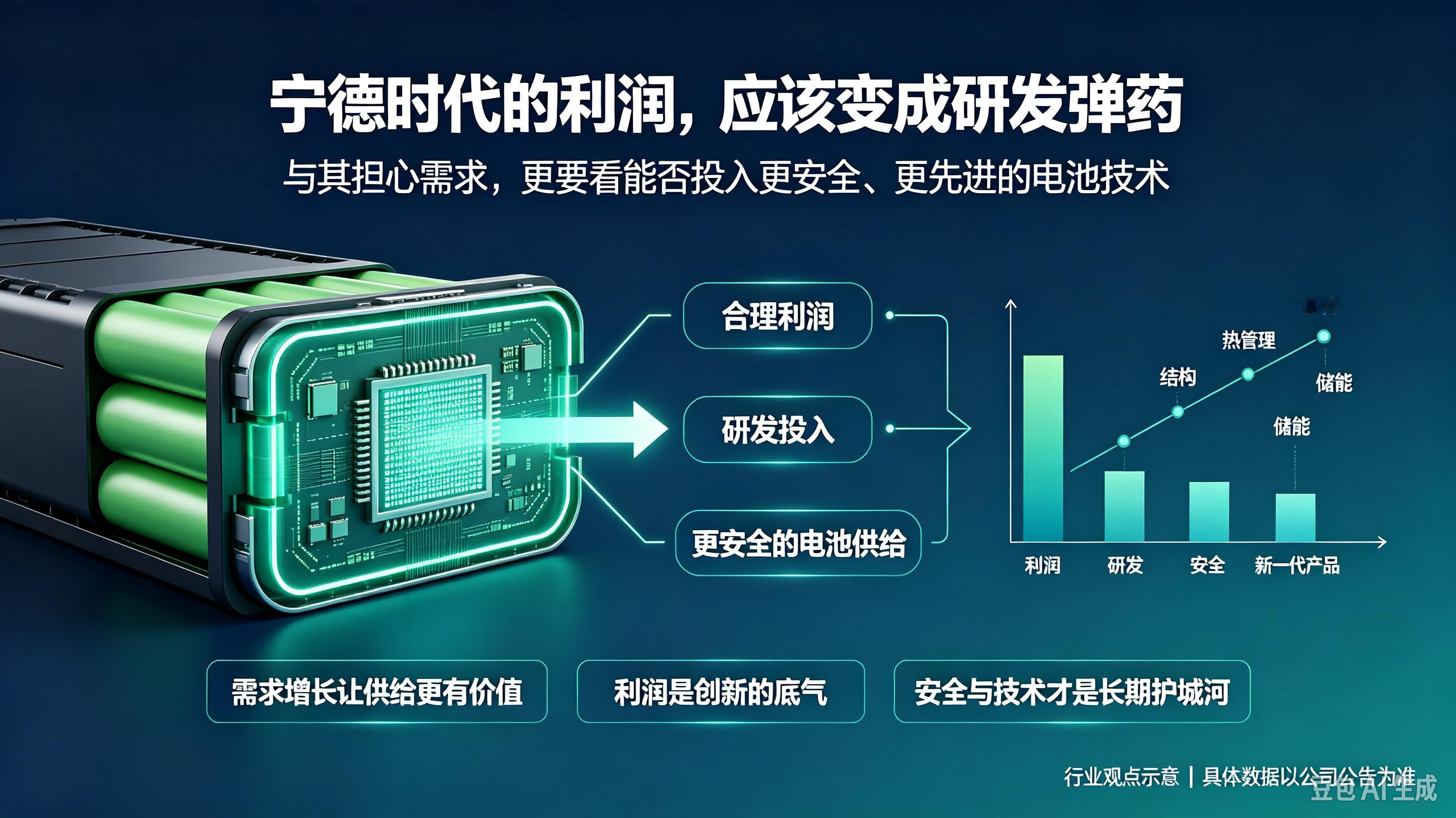 宁德时代回应行业需求担忧我的看法是：龙头企业有合理利润，不一定是坏事。新能源行业