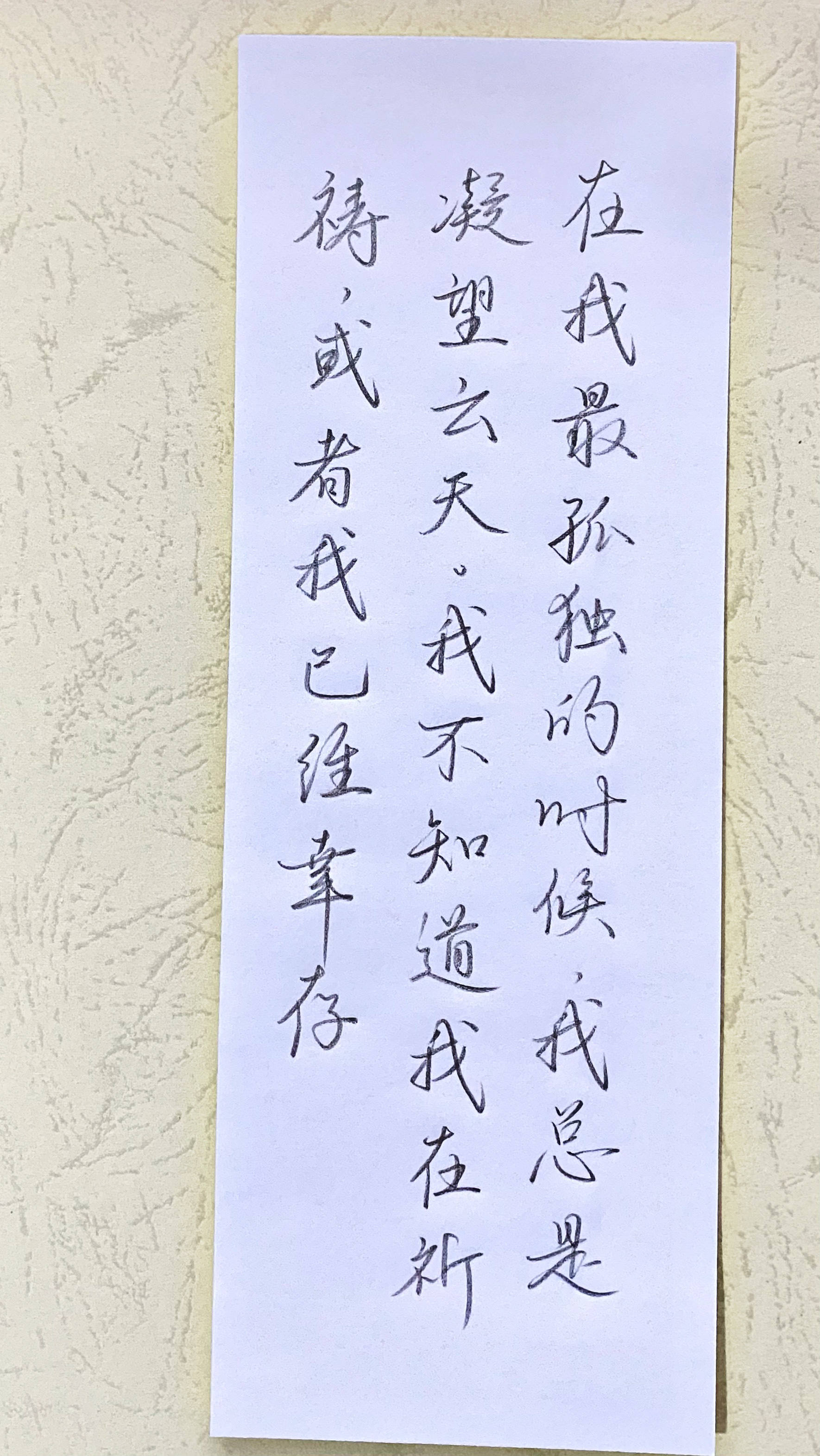 今日作业（2025.1.3）在我最孤独的时候，我总是凝望云天。我不知道我在祈祷，