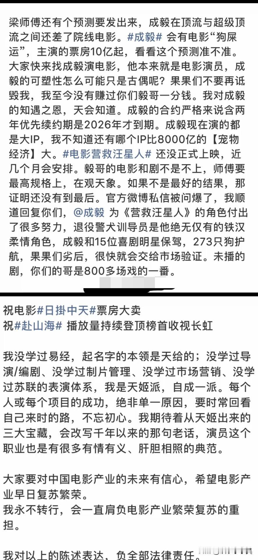 辛芷蕾梁婷和解的长文提到成毅，

梁婷直言，成毅现在虽是顶流，但要迈向超级顶流，