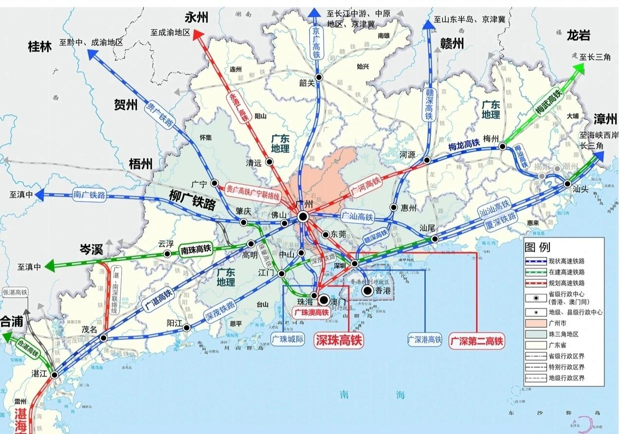 没想到广东高铁在建这么多，利好两广占3条
广东不愧是经济大省，在交通基建上一直位