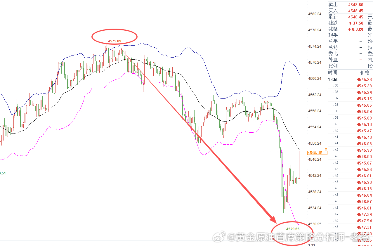 午间布局的4573位置的空单抵达4529位置呈现440点离场！实力这块多的我也不