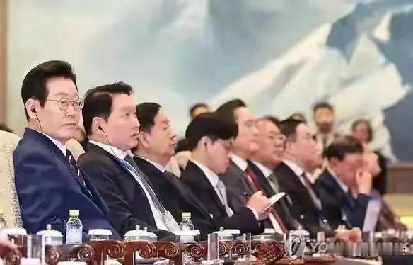 陪同韩国总统李在明来华的有，三星电子会长李在镕、SK集团会长崔泰源、现代汽车集团