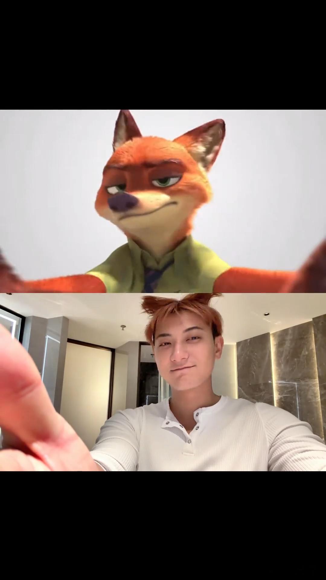 黄子韬徐艺洋cos尼克朱迪黄子韬徐艺洋cos尼克朱迪，黄子韬的头发做耳朵哈哈哈哈