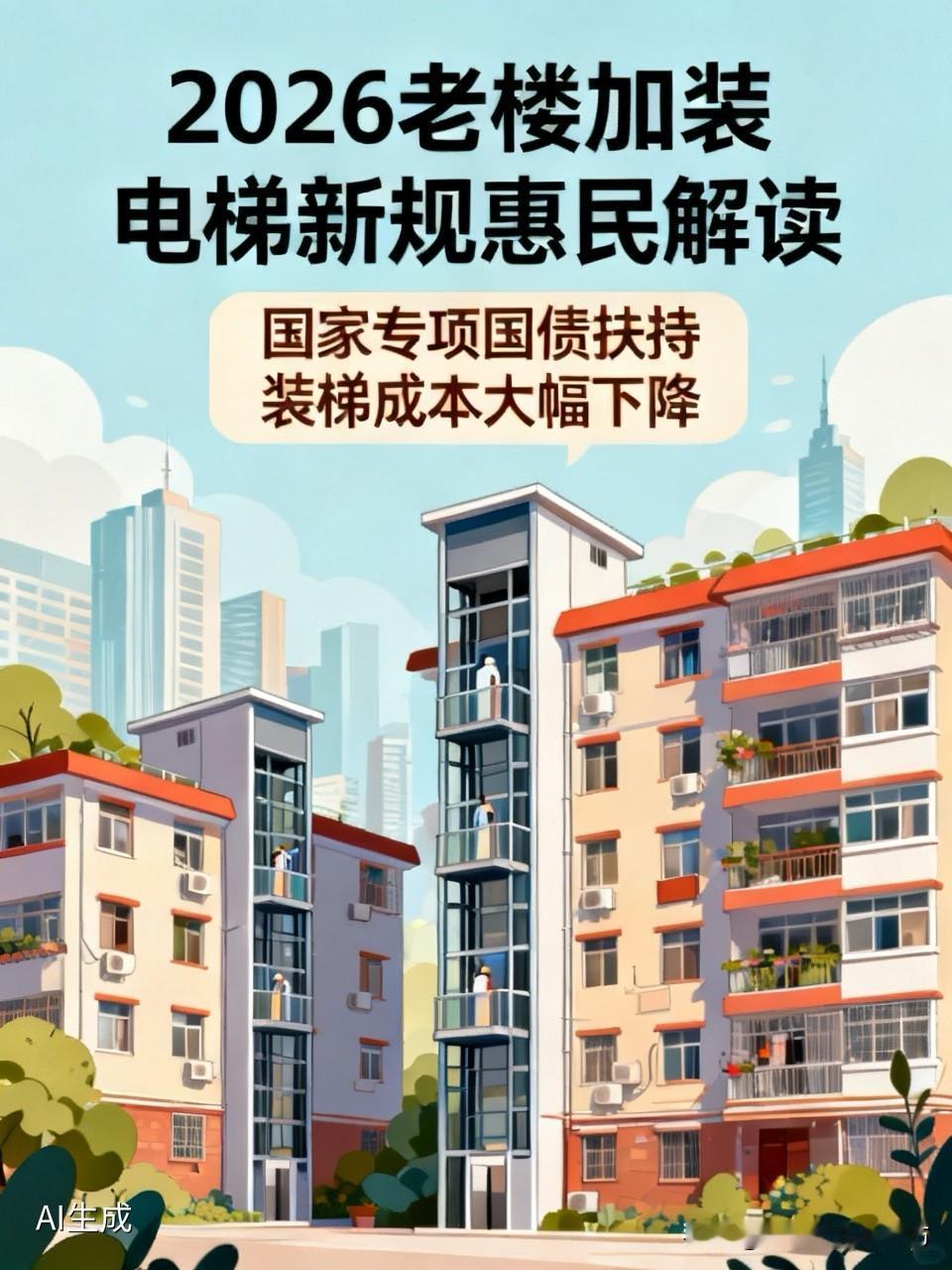 2026老楼加装电梯新规惠民解读

住在老旧步梯小区的朋友，今年迎来了实打实的民