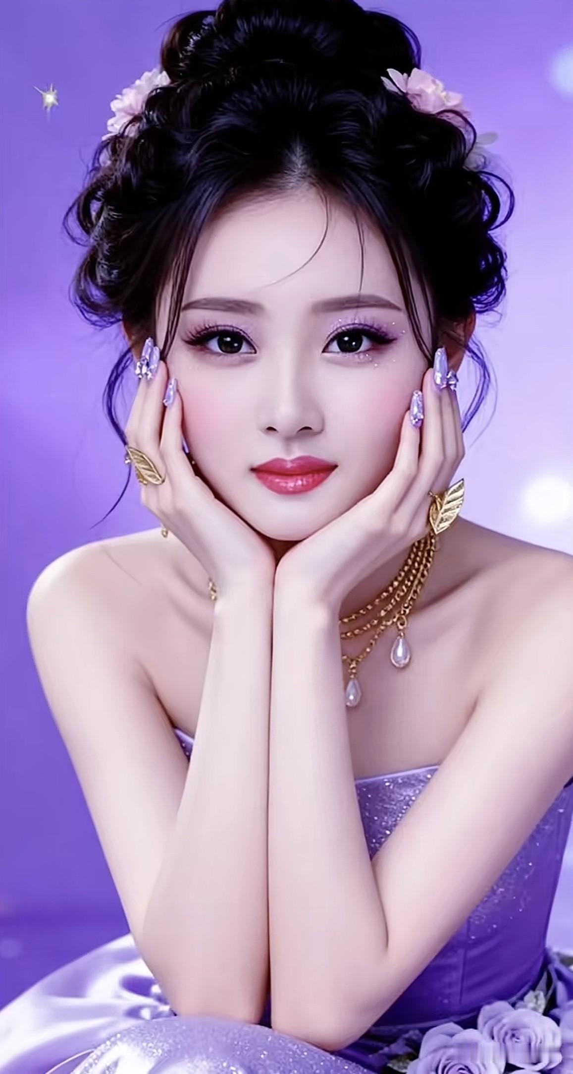 紫衣美人倚，花间笑语生。紫裙倚坐 紫裙韵 紫裘美人图 紫裙韵 紫裘美人图 紫衿美