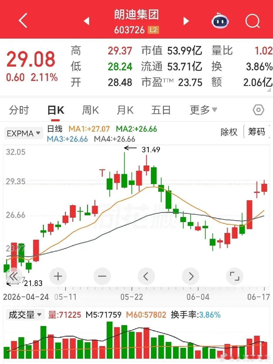 朗迪集团和安邦护卫。朗迪集团，从高位平台跌落，连续跌了九天，第十天开始慢慢回升，