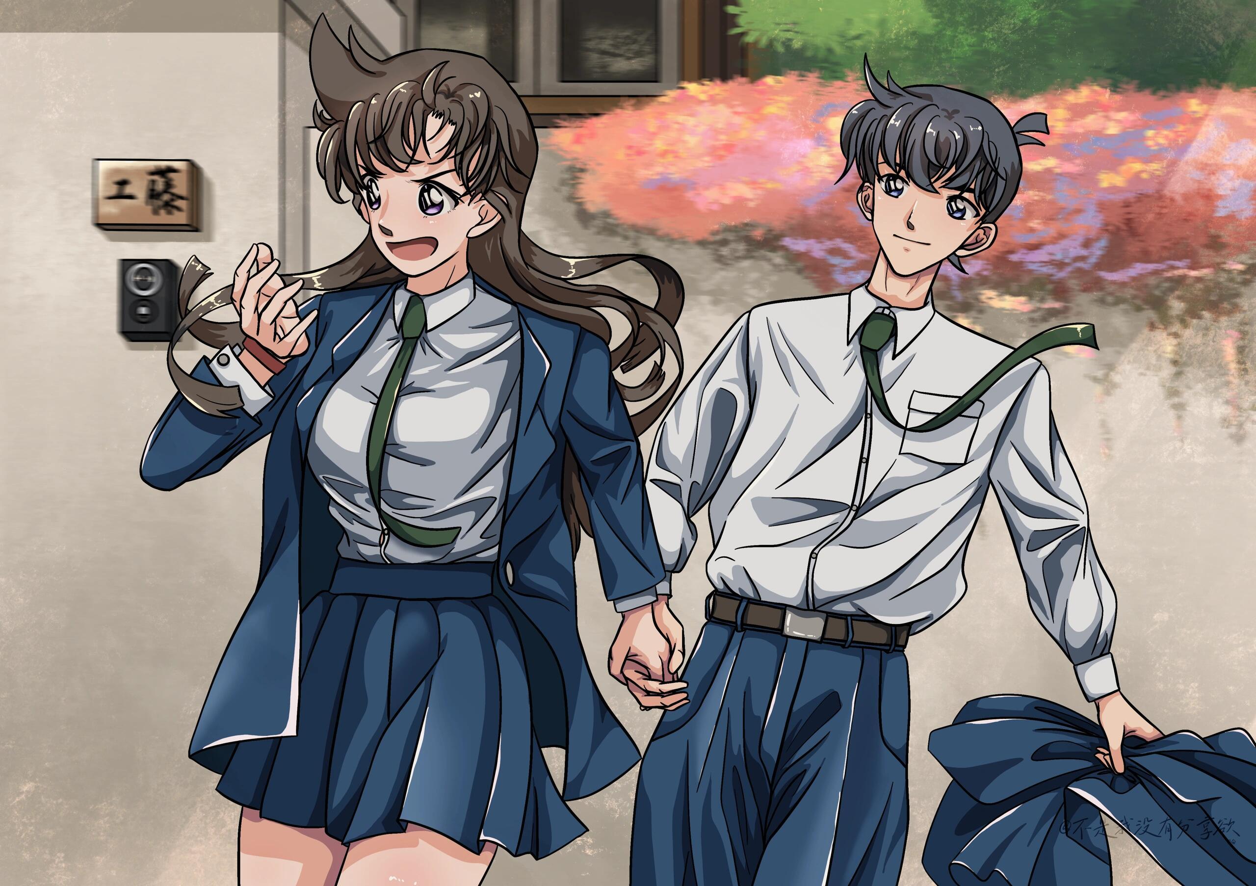 上课要迟到了新一｜新兰cr：#新兰永恒##新兰##夏日次元盛典# ​​​