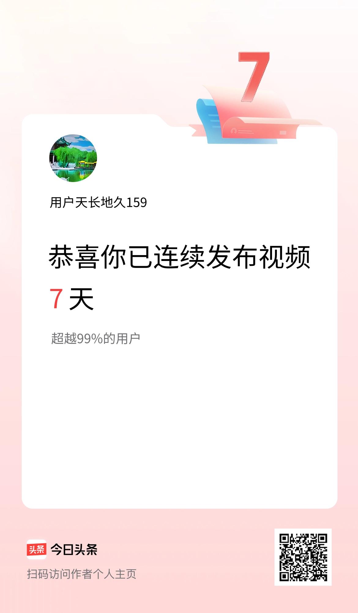 我在头条连续视频投稿7天